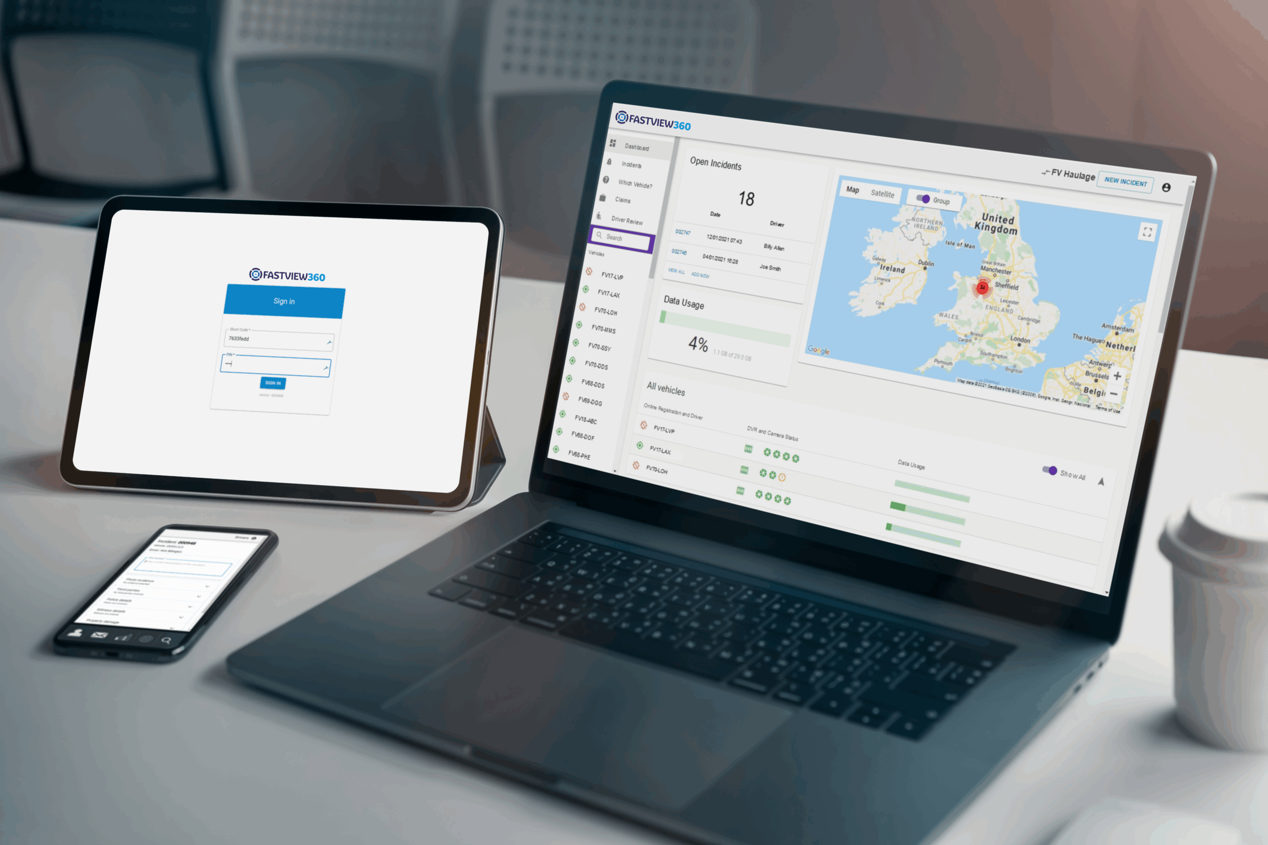 Fastview360 FVLink portal displayed on desktop, tablet and mobile devices